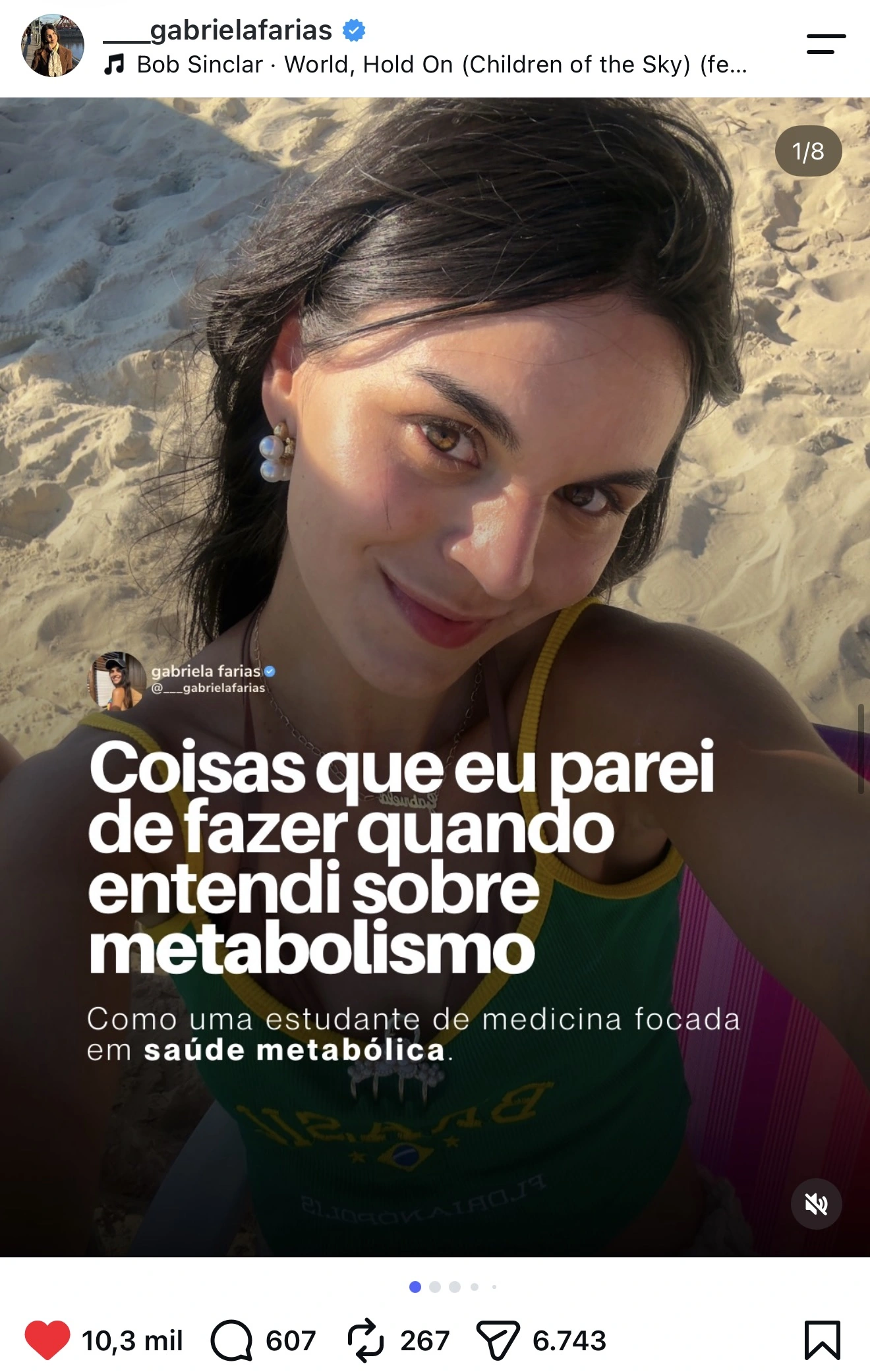 Post da Gabriela Farias com 10,3 mil curtidas: Coisas que eu parei de fazer quando entendi sobre metabolismo