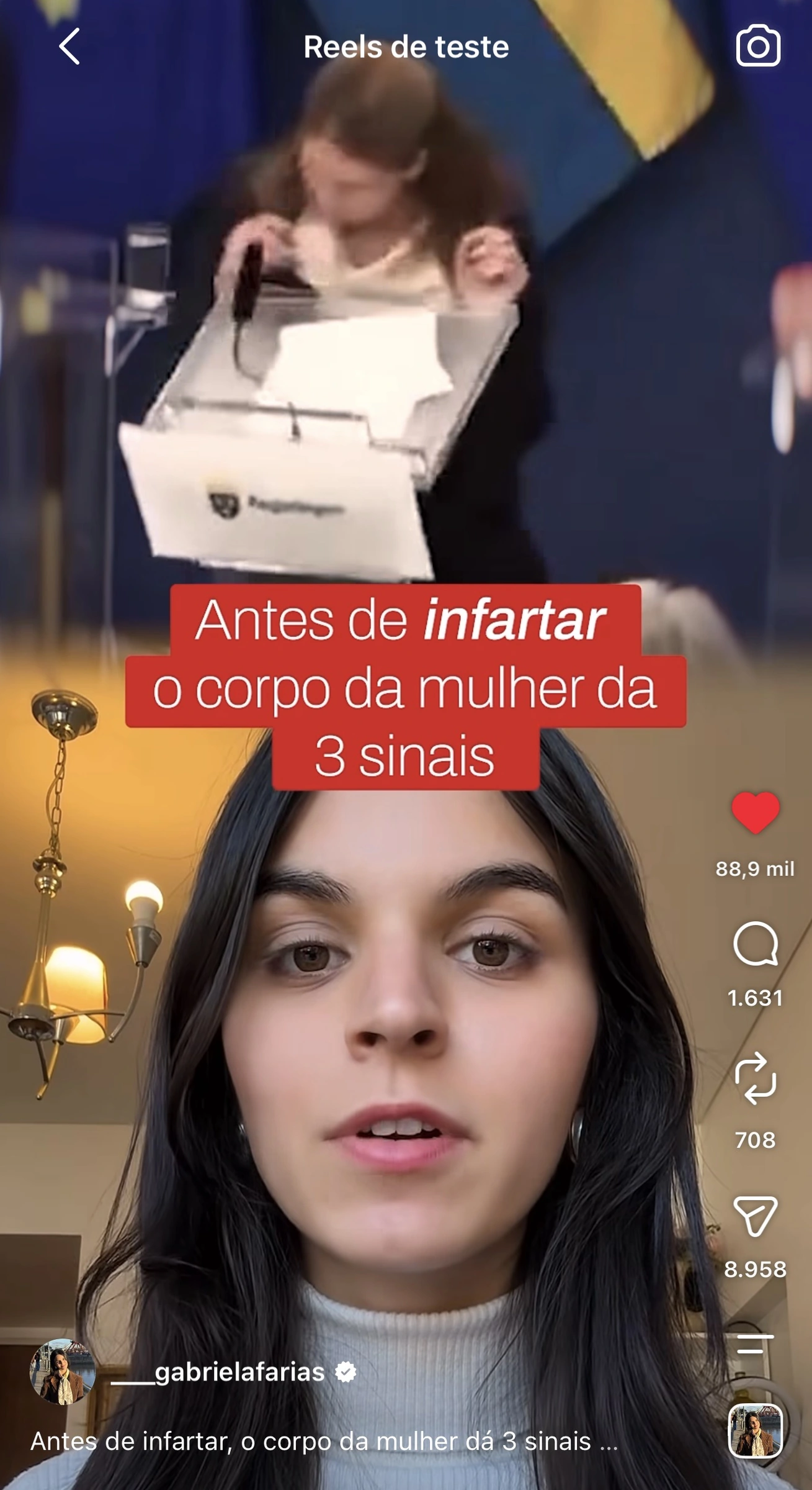 Reel de Gabriela Farias . print original da publicação